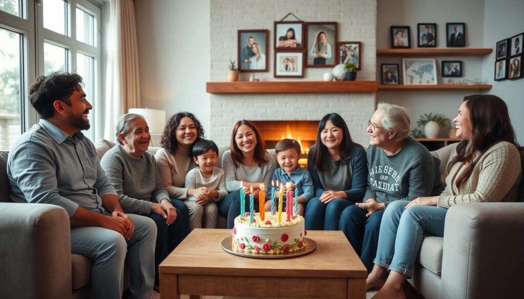 Família reunida em momento especial Família reunida em momento especial