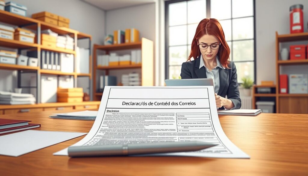 declaração de conteúdo correios